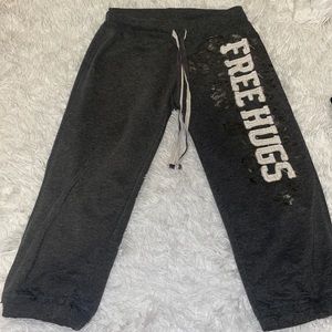 Vintage Gray and White Capris